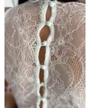 Dantel Detaylı Derin Dekolte Body Şık Kolsuz Yazlık Bodysuit - Beyaz