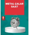 Dekoratif Gümüş Işıklı Alarmlı Masa Saati Sessiz Mekanizma