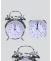 Dekoratif Gümüş Işıklı Alarmlı Masa Saati Sessiz Mekanizma