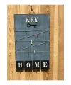 Dekoratif Home Keys Ahşap Resimlik ve Notluk (Saks Mavisi)