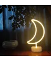 Dekoratif Pilli Ay Tasarımlı 3d Neon Led Masa Ve Gece Lambası
