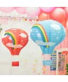 Dekoratif Renkli Kağıt Dilek Feneri Balonu Renkli Uçan Balon
