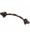 Dekoratif Zamak Yaprak Kulp - 96mm, Eskitme, 1 Adet