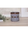 Deri Şeritli Yuvarlak Çok Amaçlı Düzenleyici Organizer Kutu Keçe Sepet (mini) 03822