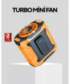 Dijital Ekranlı Turbo Mini Fan – 3 Kademeli Hız, Sessiz Çalışma Ve Type-c Şarj