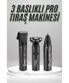 Dijital Göstergeli 3 Başlıklı Tıraş Makinesi Islak Kuru Lazer Öncesi Günlük