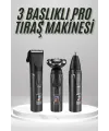Dijital Göstergeli 3 Başlıklı Tıraş Makinesi Islak Kuru Lazer Öncesi Günlük