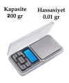 Dijital Hassas Elektronik Kuyumcu Cep Terazisi Tartı 200 Gr 0.01 Gr
