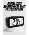 Dijital Masa Saati Termometre Takvim Led Ekran Pilli Ev Ofis Masası