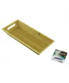 Dikdörtgen=16x35cm  Derin=4.5cm  Ahşap Bambu Sunum Tepsisi Çift Oyma Kulplu