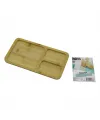 Dikdörtgen 3 Bölmeli=2+1 Ahşap Bambu Servis Sunum Tepsi - Tahtası 24.8 X 13.8 X 1.4cm