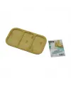 Dikdörtgen 3 Bölmeli=2+1 Ahşap Bambu Servis Sunum Tepsi - Tahtası 25 X 14 X 1.4cm