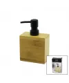 Dikdörtgen  Ahşap Bambu Sıvı Sabunluk  Siyah Plastik Pompa   5.8 X 9.9cm - Y: 10cm