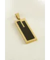 Dikdörtgen Çelik Kolye Ucu 1,3*3,8 cm