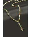 Dikdörtgen Kristal Taşlı Y Kolye
