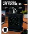Dikey Priz Kulesi 8 Ac Priz 4 Usb 2 Type-c Çocuk Korumalı Güç Dağıtıcı