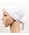 Dikişsiz Bağlamalı Tesettür Bone - Bağlamalı Bandana Beyaz 5 Adet