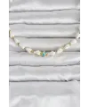 Doğal Deniz Kabuğu Dizili Nazar Model Kolye