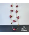 Doğal Taş Taşlı Çelik Kolyeler - Kl0024