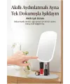 Dokunmatik led ışıklı makyaj aynası dikdörtgen 3 renk ışık LED MASA AYNASI