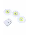 Dolap Işığı Mutfak Rafı Işığı Uzaktan Kumandalı 3 Lü Spot Led Lamba