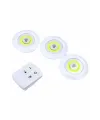 Dolap Işığı Mutfak Rafı Işığı Uzaktan Kumandalı 3 Lü Spot Led Lamba