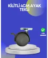 Dolap Ve Raflar İçin 4 Cm Kilitli Tekerlek Tekli
