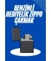 Doldurulabilir Siyah Benzinli Çakmak Metalik