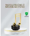 Dönen Nota Figürlü Müzik Box Işıltılı Dekoratif Tasarım