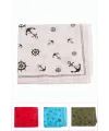 Dümen Çapa Desenli Keten Bandana 50*50