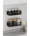 Duş İçi Yapışkanlı Banyo Rafı 2’li Set Delme Yok Güçlü Yapışkan Bantlı Organizer