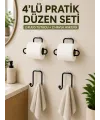 Duvara Yapışkanlı Rulo Kağıtlık Ve Havlu Askılığı 2’şer Adet 4’lü Set