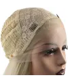 Düz Fiber Sentetik Tül Peruk - Karamel / Platin Röfleli