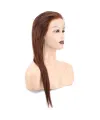Düz Front Lace Gerçek Tül Peruk - Açık Kahve - 60-65cm