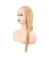 Düz Front Lace Gerçek Tül Peruk - Altın Karamel - 60-65cm