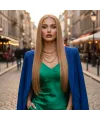 Düz Front Lace Gerçek Tül Peruk - Balköpüğü - 60-65cm
