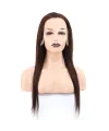 Düz Front Lace Gerçek Tül Peruk - Koyu Kahve - 60-65cm