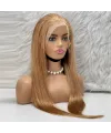 Düz Front Lace Gerçek Tül Peruk - Sıcak Karamel - 70-75cm