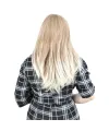 Düz Perçemli Orta Boy Fiber Sentetik Peruk - Karamel / Platin Röfleli