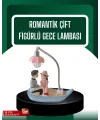 El Ele Tutuşan Çift Figürlü Dekoratif Gece Lambası Romantik Tasarım