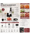 El Multi Blender Seti - 2 Hız, Paslanmaz Çelik Bıçak, 2 L Hazneli