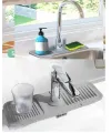 Elastik Mutfak Banyo Musluk Matı Düzenleyici Kaydırmaz Taban Organizer Lavabo Kenar Matı