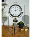 Elegance Krom Tripod Üç Ayaklı Metal Masa Saati