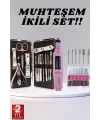 Elektrikli Manikür Pedikür Seti İkili Set 12 Parça Tırnak Bakımı Törpü Protez Çıkarma