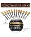 Elena 12 Parça Çantalı Ağaç Oyma ve Kesici Set
