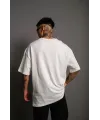 Erkek 24/1 Düz A Kalite Oversize T-shirt - Beyaz