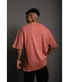 Erkek 24/1 Düz A Kalite Oversize T-shirt - Gül Kurusu