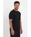 Erkek 24/1 Düz A Kalite Oversize T-shirt - Siyah
