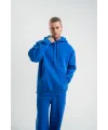 ERKEK 3 İplik Oversize Kapşonlu Basic SweatShirt Hoodie - Mavi