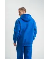 ERKEK 3 İplik Oversize Kapşonlu Basic SweatShirt Hoodie - Mavi